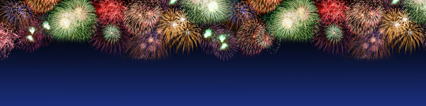 Silvester Feuerwerk Sylvester Neujahr Textfreiraum Copyspace großes Banner Neues Jahr Neuen Neu