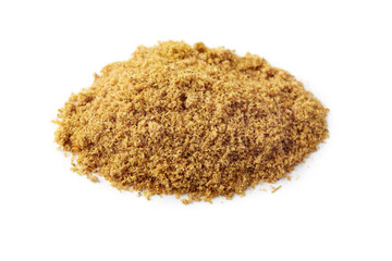 Heap of ground cumin powder isolated on white background