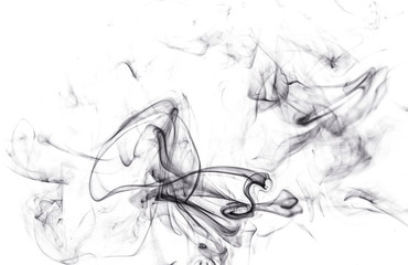 Black smoke on white background