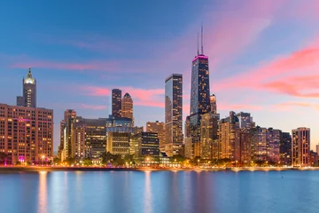 Abwaschbare Fototapete Chicago Skyline von Chicago, Illinois, USA