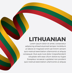 Lithuanian flag, vector illustration on a white background