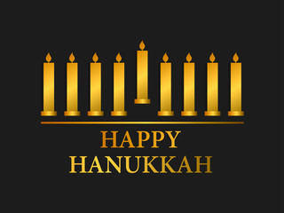 Happy hanukkah. Menorah with nine candles. Paint strokes, grunge style. Vector illustration