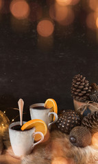 Christmas time with a hot drink