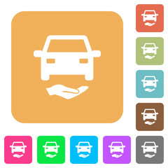 Car insurance rounded square flat icons