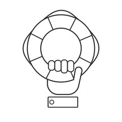 Рука дружбы, спасения. Векторный значок. Изолируемый белый фон.