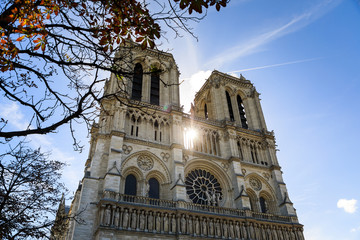Sunlight through the Notre-Dame de Paris, France