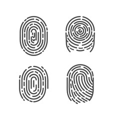 Identification Fingerprints Sketches Set Vector