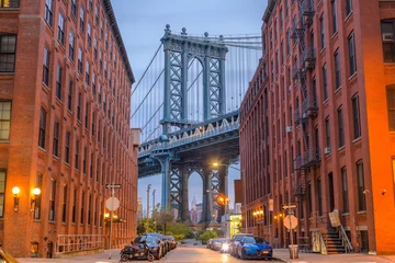 Gordijnen Manhattan Bridge vanuit Brooklyn New York © SeanPavonePhoto