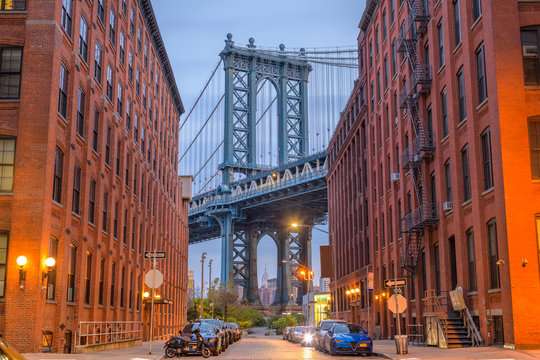 Fototapeta Manhattan Bridge z Brooklynu w Nowym Jorku
