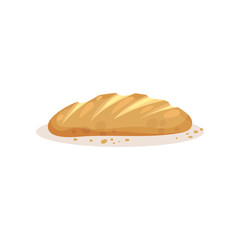 Loaf bread, bakery pastry fresh product vector Illustration on a white background