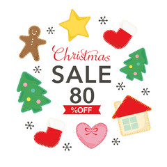 Christmas sale illustration with felt decoration