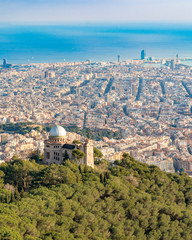 Fototapeta na wymiar Aerial View Barcelona City, Spain