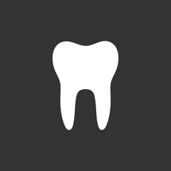 Tooth flat icon on a black background