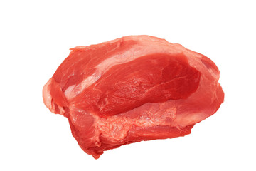 Raw beef and pork meat, isolated, close up