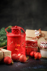 christmas gift box and decoration light
