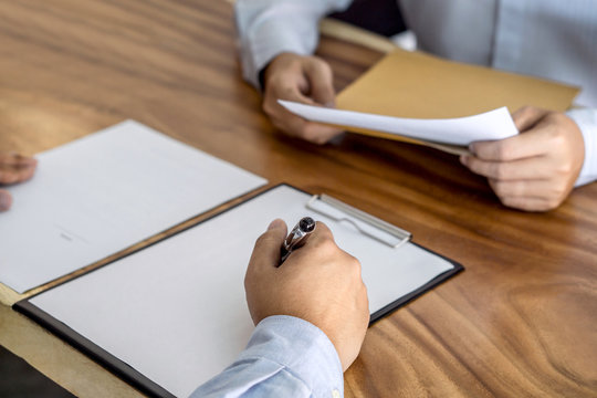 Insurance or loan real estate, Agent broker and client signing contract agreement approved to buy property had passed the examination