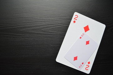 Casino. Poker. Playing cards. The opposition of large and small