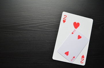 Casino. Poker. Playing cards. The opposition of large and small