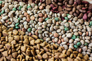 Dry pet food background