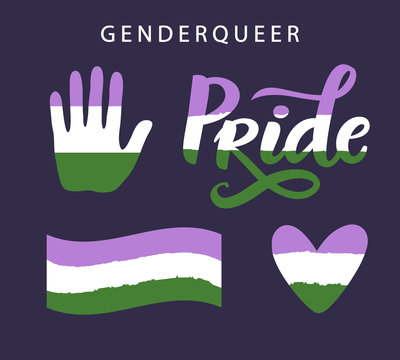 Gender queer pride symbols. LGBT rights concept