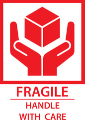 Obraz premium Stcker: fragile - hadle with care - this way up