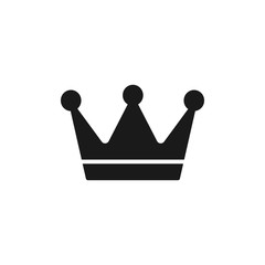 Black isolated icon of crown on white background. Silhouette of crown. Symbol of authority and power.