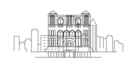 cityscape of Liverpool outline illustration