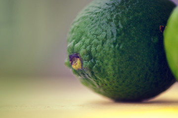 Dark green lemon close-up