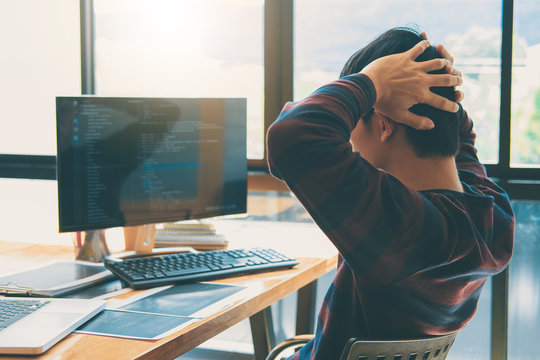 Professional Development programmer working in programming website a software and coding technology, writing codes and data code, Programming with HTML, PHP and javascript
