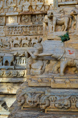 Fototapeta na wymiar Détail sculpté, Temple, Udaipur, Rajasthan, Inde (2)