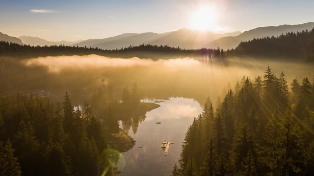 Aerial footage from the beautiful Lake Cauma surrounded by the mountains, located in Flims, Switzerland. Filmed during the sunrise with the DJI Inspire 2 drone in 5.2k RAW and downscaled to 4k.