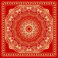 Floral pattern, colour scarf design. For design of carpet, shawl, pillow, cushion. Vector illustration