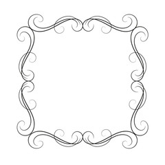 Vintage scroll baroque frame, decorative design element.