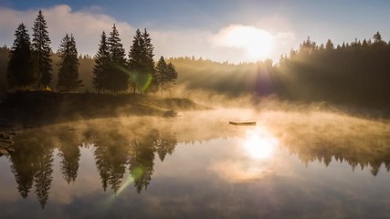 Aerial footage from the beautiful Lake Cauma surrounded by the mountains, located in Flims, Switzerland. Filmed during the sunrise with the DJI Inspire 2 drone in 5.2k RAW and downscaled to 4k. - Powered by Adobe