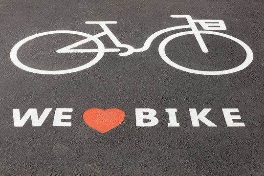 We love bike symbol on a road in Denmark
