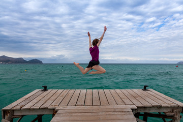 Sprung auf dem Bootssteg © Gabriele
