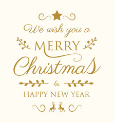 Decorative Christmas banner with festive decorations. Vector.