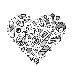 Sport activities symbols. Vector illustration.