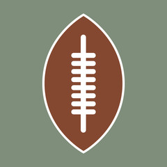 American football brown ball icon.
