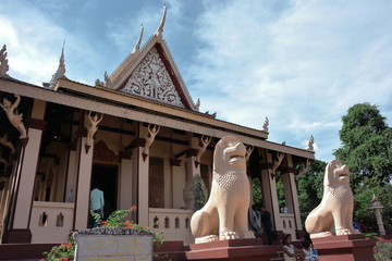 Phnom Penh, Cambodia: Wat Phnom, is a Buddhist temple (wat) . It was built in 1372, and stands 27...