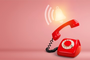 Retro red telephone