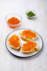 Red salmon caviar