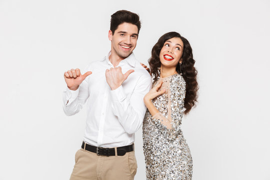 Portrait of a beautiful young smart dressed couple