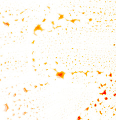 Drops of red blood on a white background