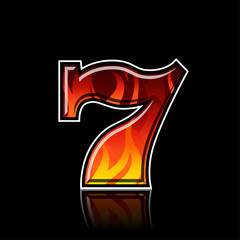Slot machine blazing seven color vector illustration