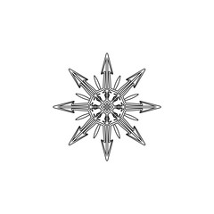 Snowflake icon. Christmas and winter theme. Simple flat black illustration