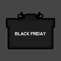 Gift box with black friday text. Vector illustration design
