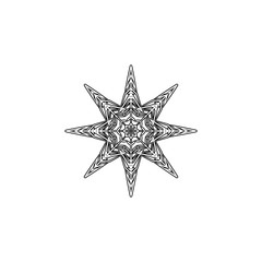Snowflake icon. Christmas and winter theme. Simple flat black illustration