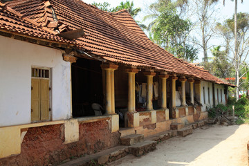 Traditional Kerala style house in Kayamkulam, Kerala, India. Thatchu Shasthra, or the Science of Carpentry and Traditional Vasthu, was the governing science in this architectural form