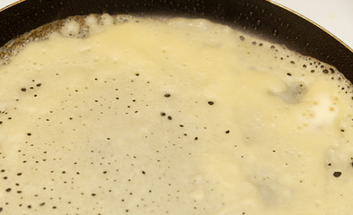Pancakes from dough fried in a pan